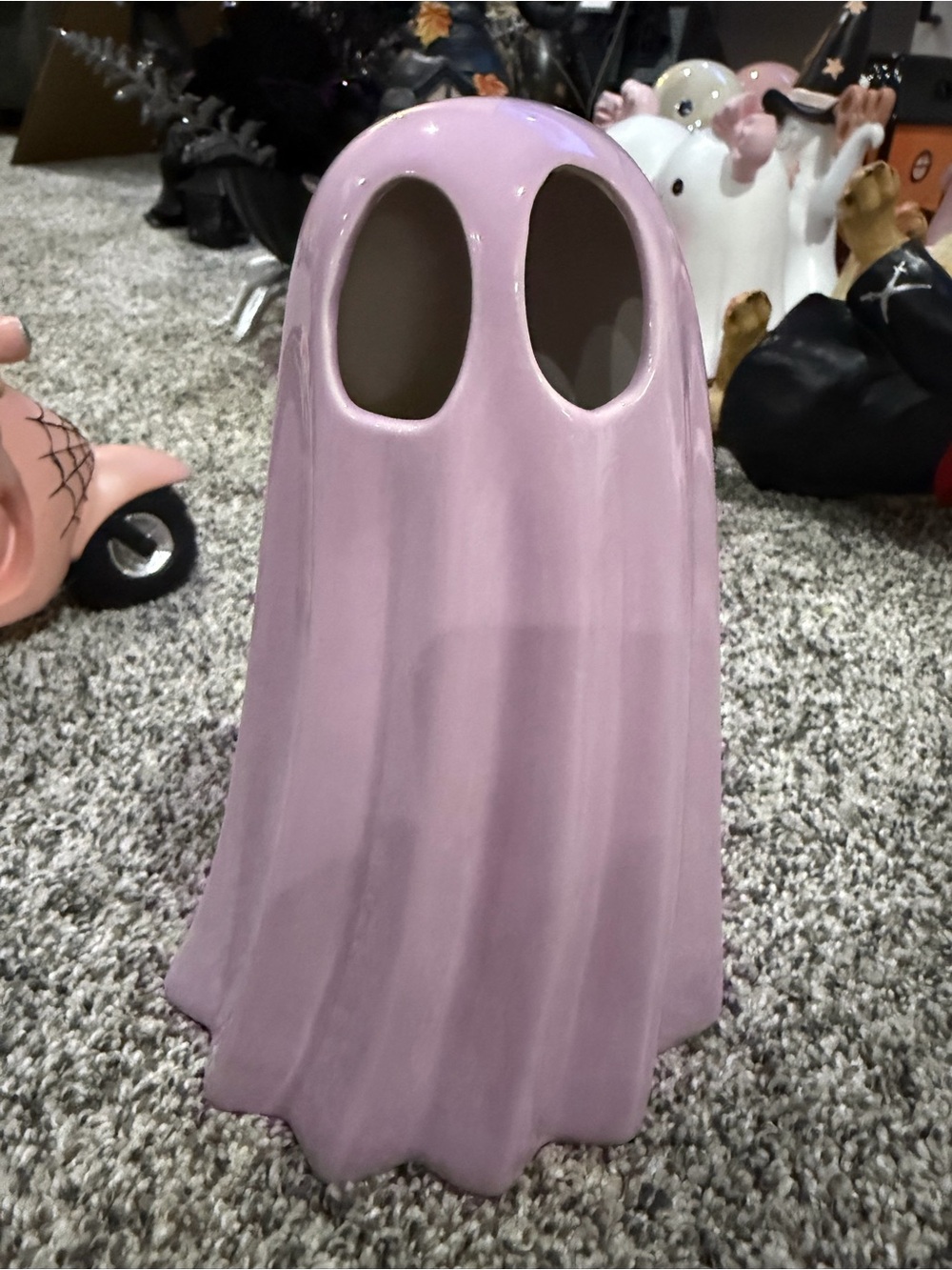 Purple Ceramic Ghost Decoration-Lights Up